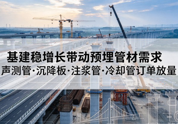 化州基建稳增长带动预埋监测管材需求，声测管、沉降板、注浆管订单持续放量